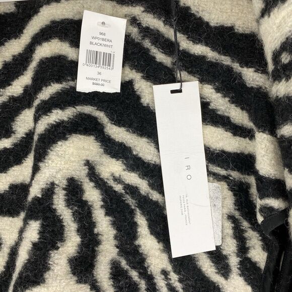 IRO Black and White Zebra Print Coat - Picture 12 of 16